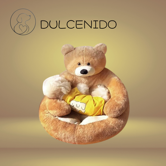 Camas de peluche para perros y gatos con diseño de oso abrazando